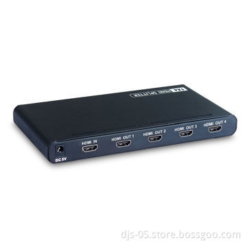 1 x 4 HDMI Splitter, Plug-and-play, 5V/2A AC Power Adaptor